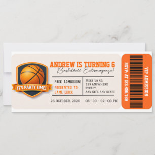Personal Basketball All-Star Birthday Party Passes Invitation