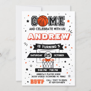Personal Basketball Birthday Invitation Party