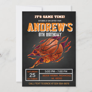 Personal Basketball Birthday Invitation Party