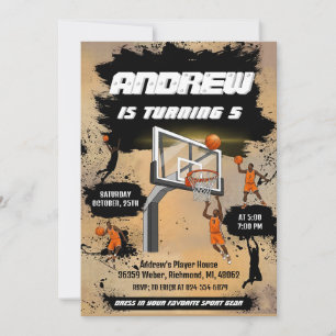 Personal Basketball Birthday Invitation Sport