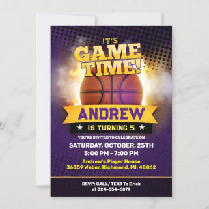 Personal Basketball Birthday Invitation Sport