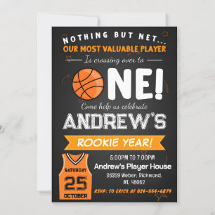 Personal Basketball Birthday with custom Photo Invitation