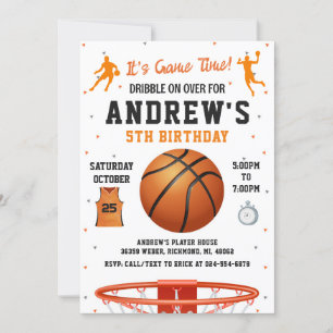Personal Basketball Birthday with Photo Invitation