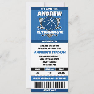 Personal Basketball Frenzy Birthday Party Passes Invitation