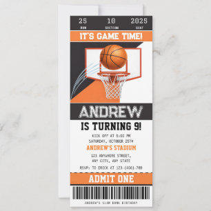 Personal Basketball Ticket Birthday Invitation