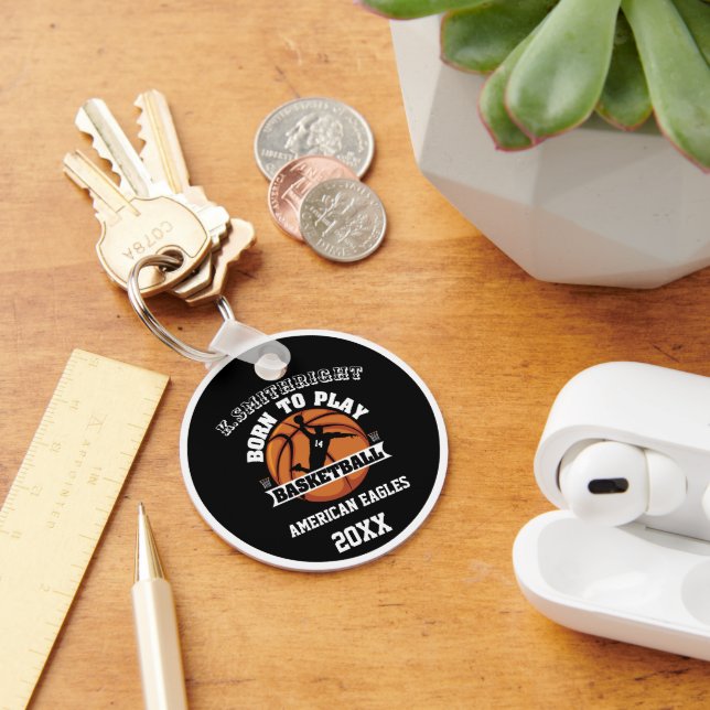 Personal Born to Play Basketball Key Ring (Desk)