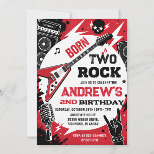 Personal Born To Rock Birthday Invitation