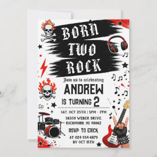 Personal Born To Rock Birthday Invitation