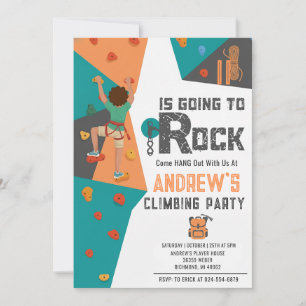 Personal Boy Rock Climbing Birthday Invitation