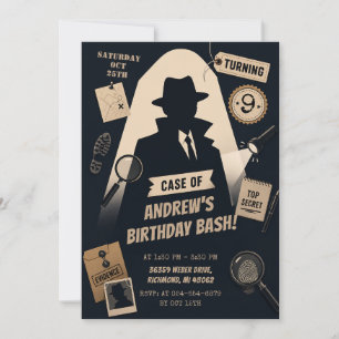 Personal Boys Detective Birthday Invitation
