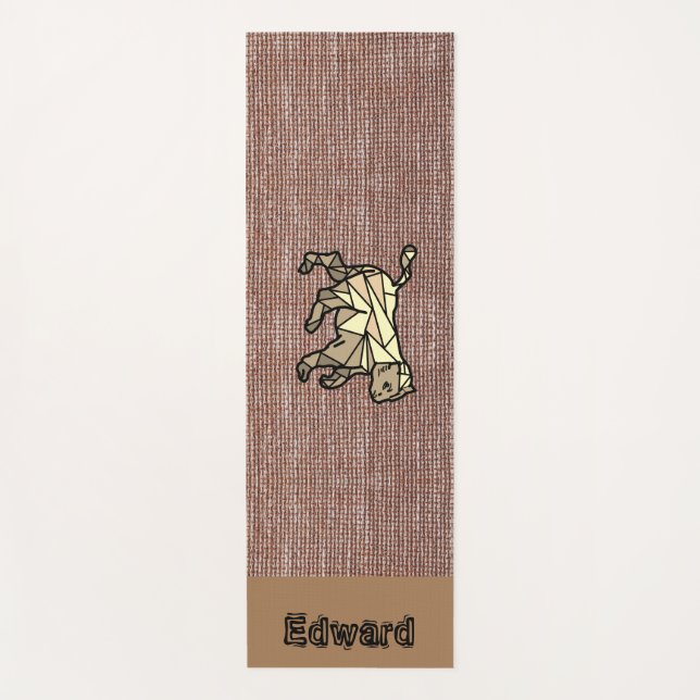 Personal brown black cosy for him yoga mat (Front)