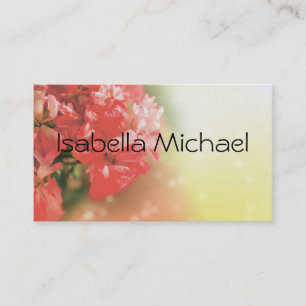 Personal business card ,geranium , pelargonium