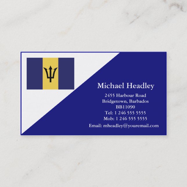 Personal Business Vard - Barbados Business Card (Front)