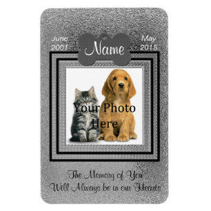 Personal Cat or Dog Memorial Silver Magnet