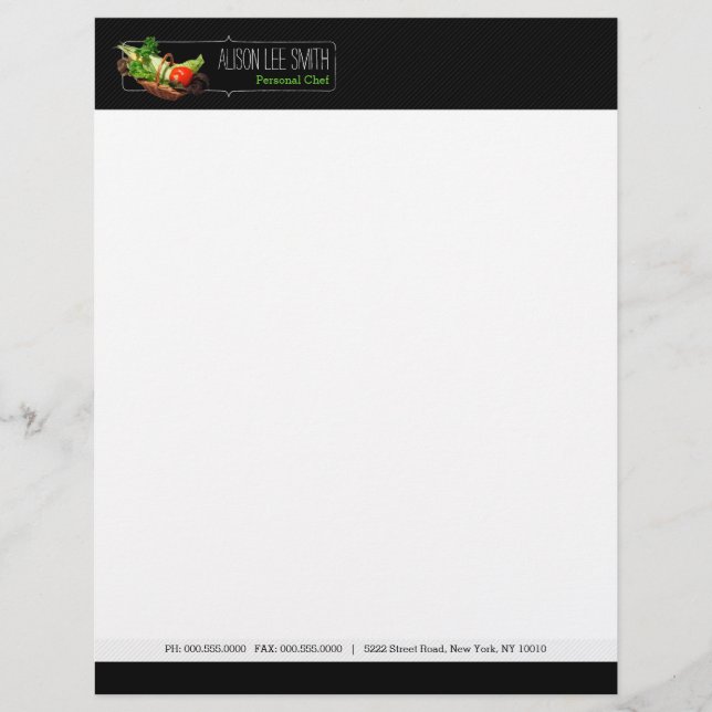 Personal Chef/catering Service/Cook service Custom Letterhead (Front)