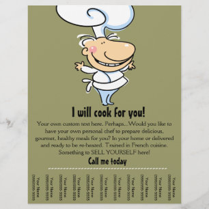 Personal chef/catering tear sheet flyer