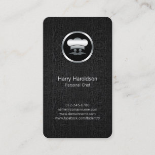 Personal Chef Chrome Chef Hat Business Card
