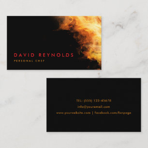 Personal Chef Flaming Fire Catering Business Card