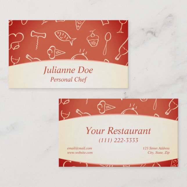 Personal Chef or Restaurant Business Card (Front/Back)