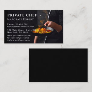 Personal Chef Private Chef Restaurant Chalk Black Business Card