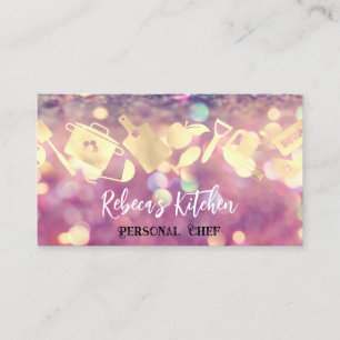 Personal Chef Restaurant Catering Logo QR Code Bar Business Card