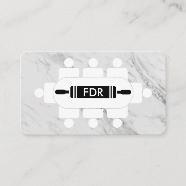 Personal Chef Seated Table Rolling Pin Business Card (Front)