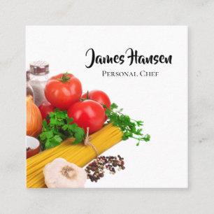 Personal Chef Vegetable Design Square Business Card