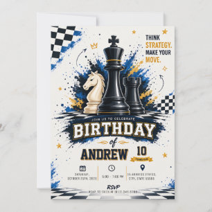 Personal Chess Birthday party for kid Invitation