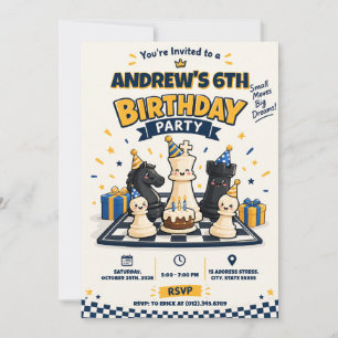 Personal Chess Club Birthday party Invitation