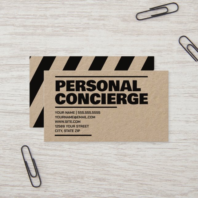 Personal Concierge Kraft Business Card (Front/Back In Situ)