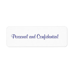 Personal Confidential Label Return Address Label