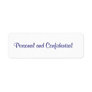 Personal Confidential Label Return Address Label