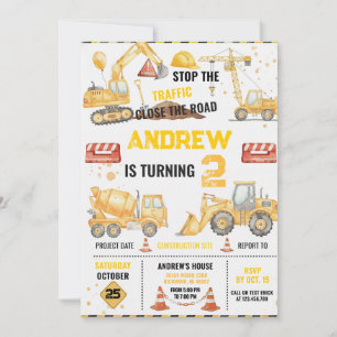 Personal Construction Party theme Birthday Invitation