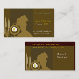 Personal Cooking Knives Pots Food The Modern Chef Business Card