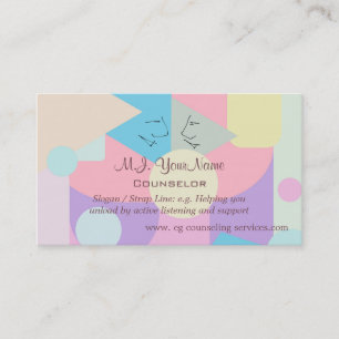 Personal Counsellor Pastel Shapes in Collage Business Card