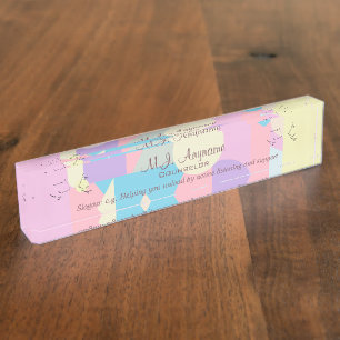 Personal Counsellor Pastel Shapes in Collage Nameplate