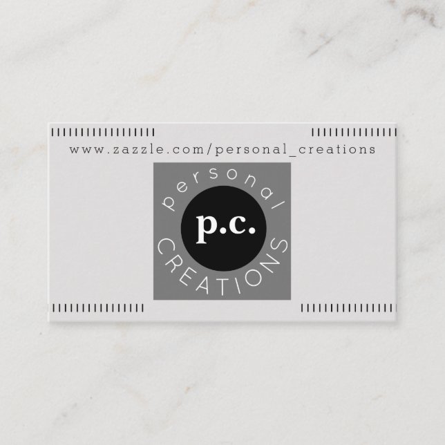 Personal Creations Grey Business Card (Front)