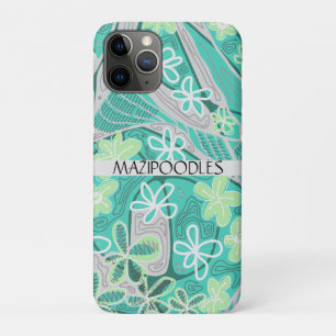 Personal Creative Floral Neuro Art Teal Green iPhone 11 Pro Case