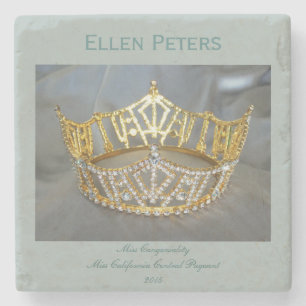 Personal Crown Award Marble Stone Coaster