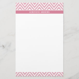 PERSONAL CUSTOM chevron patterned cute rose pink Stationery