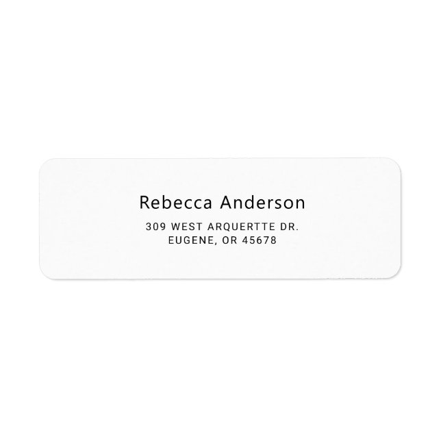 Personal Custom Return Address Label (Front)