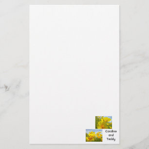 Personal Custom Your Name Stationery Poppies