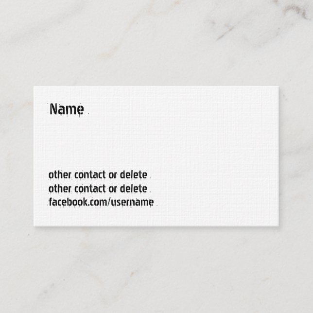 Personal Customisable - Facebook Business Card (Front)