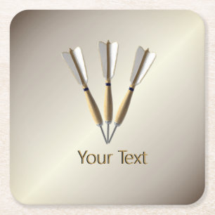 Personal Darts Design Square Paper Coaster