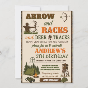 Personal Deer Hunting camo Birthday Invitation