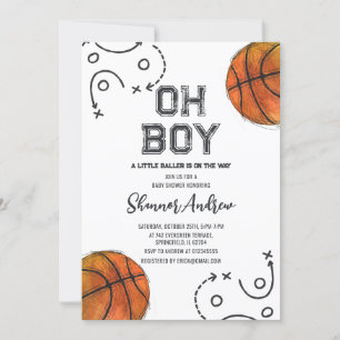 Personal Digital Basketball Baby Shower Invitation