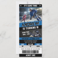 Personal Digital Hockey Ticket Birthday Invitation