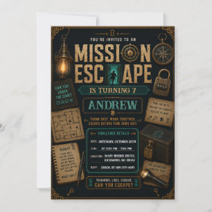 Personal Digital Mystery Escape Room Birthday Invitation