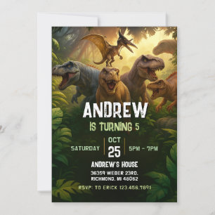 Personal Dinosaur Birthday party Invitation