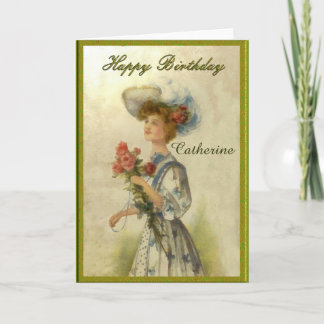 Personal Edwardian Lady Birthday Card